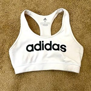 Adidas White Racerback Sports Bra